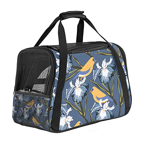 Reisetragetasche für Haustiere Vogel im chinesischen Stil Tragbare Reisetasche für Hunde oder Katzen mit Sicherheitsreißverschlüssen 43x26x30 cm von Z&Q