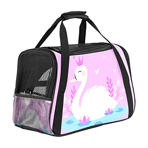 Schwanenrosa Weiche Reisetasche Für Hunde Und Katzen Von Der Fluggesellschaft Zugelassen Extrem Atmungsaktiv 43x26x30 cm von Z&Q