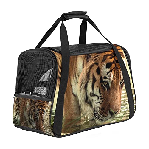 Tier Tiger Weiche Reisetasche für Hunde und Katzen Von der Fluggesellschaft zugelassen extrem atmungsaktiv 43x26x30 cm von Z&Q