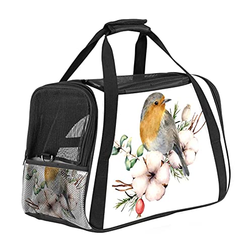 weißer Vogel Weiche Reisetasche für Hunde und Katzen Von der Fluggesellschaft zugelassen extrem atmungsaktiv 43x26x30 cm von Z&Q