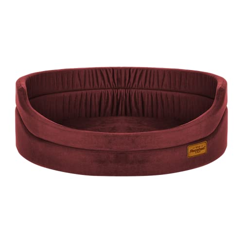 Z4L Hundebett BALY Hundeliege Velours Tierbett Farbe Maroon, Größe 2XL (63cm x 59cm) von Z4L