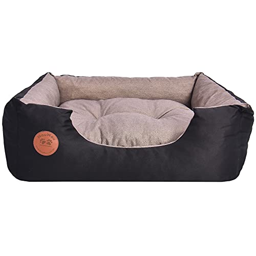 Z4L WauWau Haustierbett Beige, Schwarz für Hunde & Katzen Schlafplatz, Haustier Ruheplatz - 60cm x 50cm von Z4L