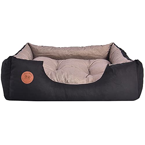 Z4L WauWau Haustierbett Beige, Schwarz für Hunde & Katzen Schlafplatz, Haustier Ruheplatz - 70cm x 60cm von Z4L