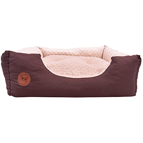 Z4L WauWau Haustierbett Beige Minky, Braun für Hunde & Katzen Schlafplatz, Haustier Ruheplatz - 60cm x 50cm von Z4L