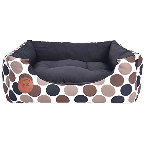 Z4L WauWau Haustierbett Schwarz, Beige für Hunde & Katzen Schlafplatz, Haustier Ruheplatz - 60cm x 50cm von Z4L