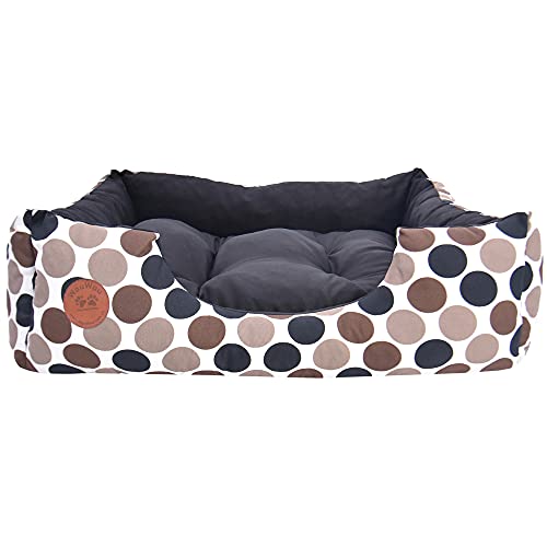 Z4L WauWau Haustierbett Schwarz, Beige für Hunde & Katzen Schlafplatz, Haustier Ruheplatz - 70cm x 60cm von Z4L