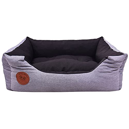 Z4L WauWau Haustierbett Schwarz, Grau für Hunde & Katzen Schlafplatz, Haustier Ruheplatz - 60cm x 50cm von Z4L