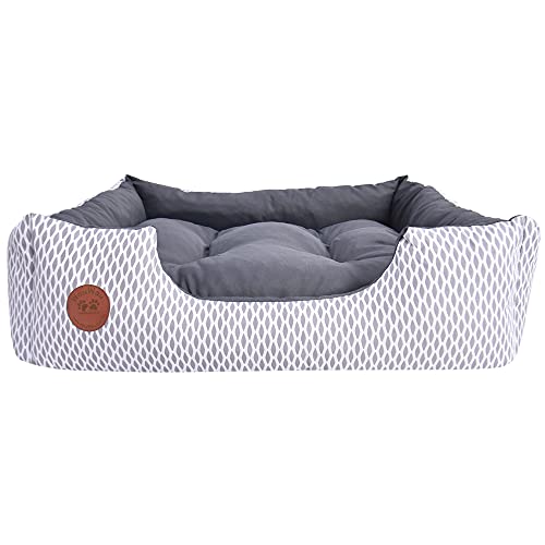 Z4L WauWau Haustierbett grau, weiß für Hunde & Katzen Schlafplatz, Haustier Ruheplatz - 70cm x 60cm von Z4L