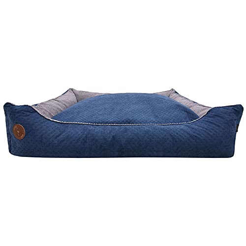 Z4L WauWau Hundebett CEZAR Marine gesteppt/grau 110cm x 90cm von Z4L