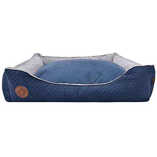 Z4L WauWau Hundebett CEZAR Marine gesteppt/grau 80cm x 70cm von Z4L