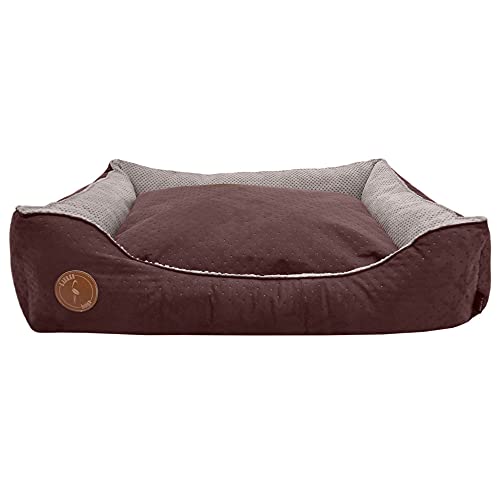 Z4L WauWau Hundebett CEZAR braun gesteppt/beige 80cm x 70cm von Z4L