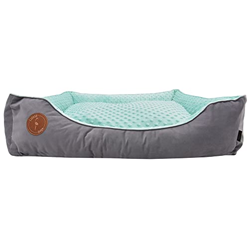 Z4L WauWau Hundebett CEZAR grau Velvet/Mint Minky 80cm x 70cm von Z4L