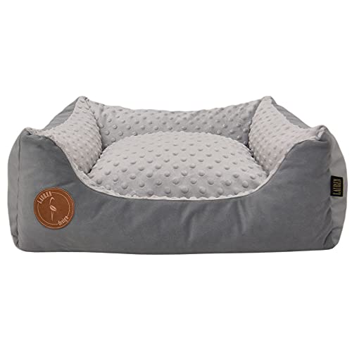 Z4L WauWau Hundebett CEZAR grau Velvet/grau Minky 60cm x 50cm von Z4L