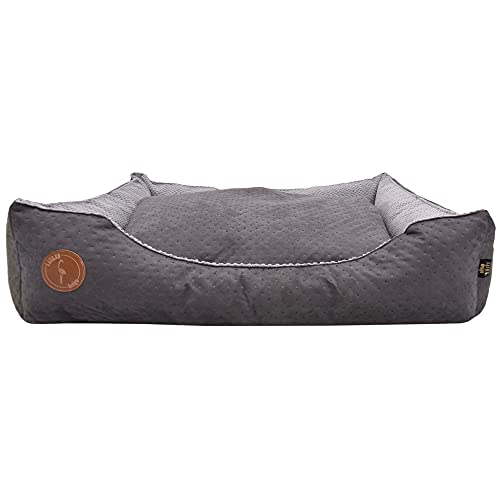 Z4L WauWau Hundebett CEZAR grau gesteppt/grau 80cm x 70cm von Z4L