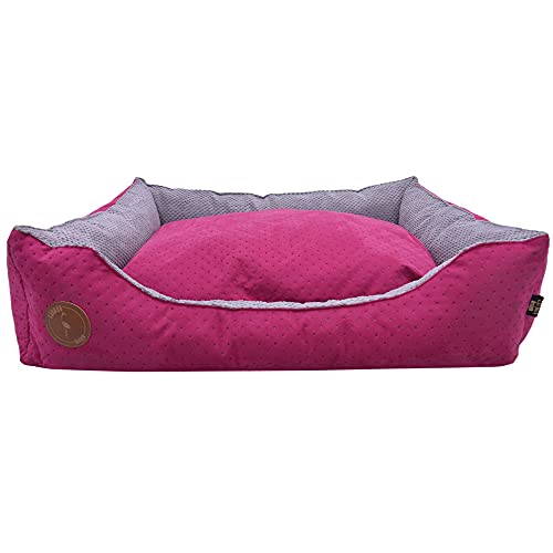 Z4L WauWau Hundebett CEZAR rosa gesteppt/grau 80cm x 70cm von Z4L