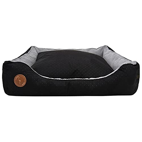 Z4L WauWau Hundebett CEZAR schwarz gesteppt/grau 80cm x 70cm von Z4L