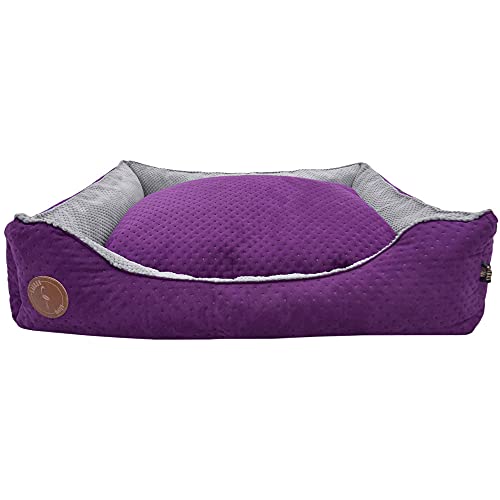 Z4L WauWau Hundebett CEZAR violett gesteppt/grau 80cm x 70cm von Z4L