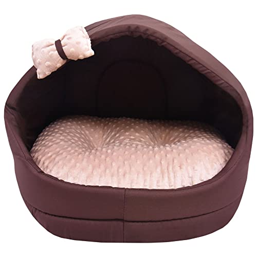 Z4L WauWau Katzen und Hundehöhle gemütlich Farbe beige Minky, braun Hundehütte Katzenhütte 50cm x 60cm Höhlenbett Kuschlig von Z4L