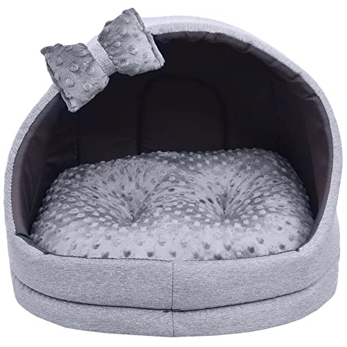 Z4L WauWau Katzen und Hundehöhle gemütlich Farbe grau Minky, grau Hundehütte Katzenhütte 45cm x 45cm Höhlenbett Kuschlig von Z4L