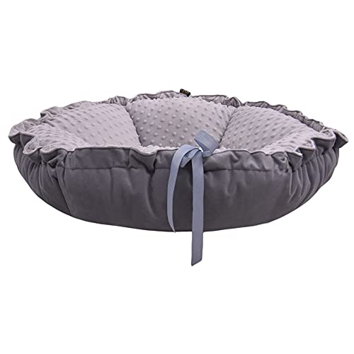 Z4L WauWau Tierbett Daisy grau Velvet/grau Minky 80cm von Z4L