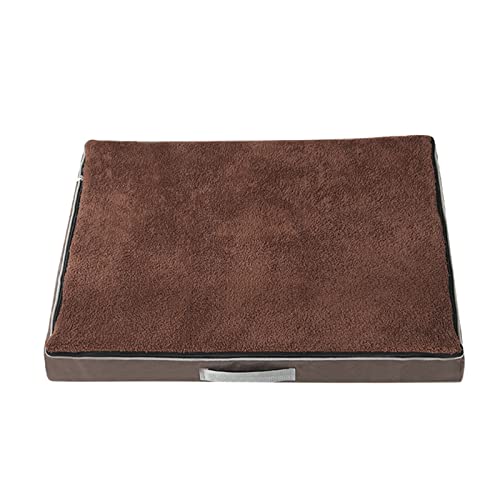 Memory-Schaum-Hundebett mit waschbarem, abnehmbarem Bezug, orthopädisches flaches Hundebett, Hundematratze mit rutschfester Unterseite/wasserdichtem Liner Coffee L/346 ( Color : Coffee , Size : Medium von ZAANU