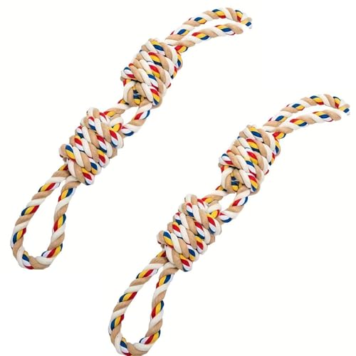 ZADFHSI Tough Twisted Rope Chew Toys, Large Dog Chew Toys, Tough Cotton Rope Tug of War Dog Toys for Large Dogs for Teeth Cleaning, Interactive Play and Training Rope Toys (2 Pcs) von ZADFHSI