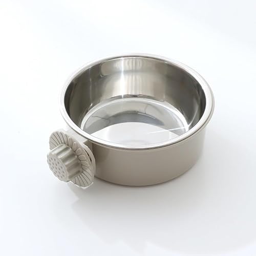 Anti-Kipp-, Fester Und Hängender Hundenapf, Edelstahl-Trinknapf for Hundekäfig, 2-in-1-Haustiernapf Rutschfester und auslaufsicherer Futternapf für Ha (Color : Bowl-s, Size : Pink) von ZADIKO