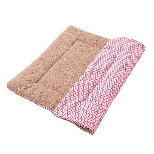 ZADIKO Waschbare Haustiernestmatte Herbst Und Winter Warme Hundedecke, Wendbare Hundedecke, Katzenhütte, Zwingermatte (Color : Pink, Size : S(58 * 38cm)) von ZADIKO