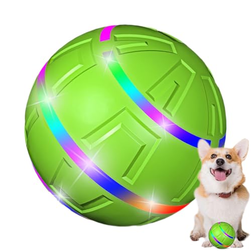 Interaktiver Hundespielzeugball, aktiver Rollball mit LED-Lichtern, schwungvoller Haustierball für Hunde, aktiviertes, automatisch bewegliches Hundeballspielzeug für kleine, mittelgroße, große Hunde von ZAGARO