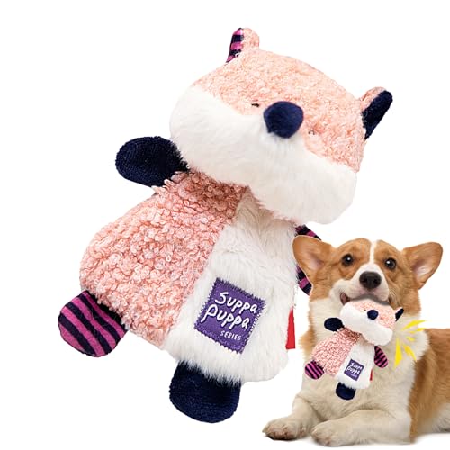 ZAGARO Plüsch-Quietschspielzeug für Hunde, Quietschspielzeug für kleine Hunde, Süßes Tier-Kauspielzeug für Hunde, Interaktives Apportierspiel, Hundespielzeug für kleine und mittelgroße Hunde von ZAGARO