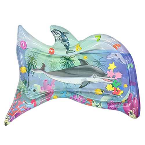 ZAGARO Wassermatte Katze Wasserspielmatte Aufblasbare Bauchzeit Matte in Fischform, Sensorische Wassermatte für Katzen & Baby, Sensory Water Playmat Katze von ZAGARO