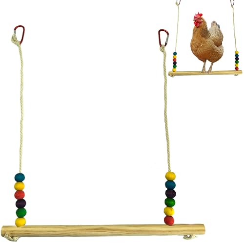 ZAHD Hühnerschaukel hühner klettergerüst Chicken Swing sitzstangen für hühner hühnersitzstange aus Holz sitzstange Vogelschaukeln Hühnerschaukel aus Natürlichem Holz für Chicken Swing Parrot Stand von ZAHD