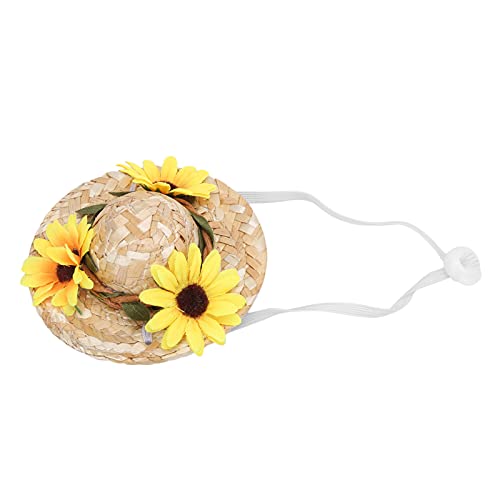 Hundehut, Propellerhut für Hunde, Hundepropellerhut, Haustier-Sonnenkappe mit Blumen, Mini-Strohhut, Lustige Mexikanische Sombrero-Mütze, Partydekorationen für Kleine und von ZAICOLER