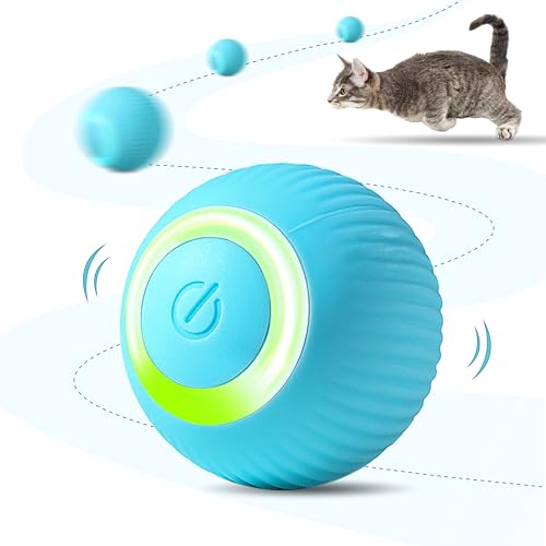 ZALBYUY Intelligentes interaktives Katzenspielzeug Ball mit LED-Lichtern, Katzenspielzeug, Automatisch Beweglicher Rollball für Indoor-Katzen, Katze Automatisches Spielzeug von ZALBYUY