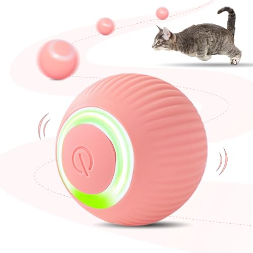 ZALBYUY Interaktives Katzenballspielzeug, Intelligentes Katzenspielzeug mit LED-Lichtern, Automatisch Beweglicher Rollball für Indoor-Katzen, Katze Automatisches Spielzeug von ZALBYUY