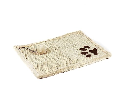 Sisal-Kratzmatte, doppelseitig, 1 Spielzeug, 49 x 33 cm, Beige von ZAMIBO