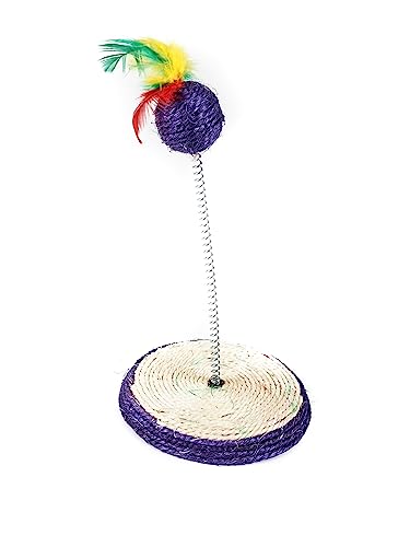 ZAMIBO Sisal Ball Federn auf Feder und Sockel, 14 x 24 cm von ZAMIBO