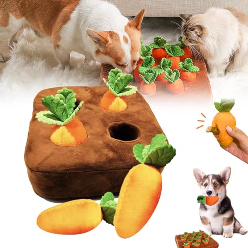 ZANWANXIN Carrot Patch Cat Toy, Carrot Catnip Toys for Cats, Cat Puzzle Toys for Boredom an, Interactive Feather Cat Toys for Indoor Cats, Carrot Catnip Cat Toys, Cat Carrot Patch (4 Radishes) von ZANWANXIN