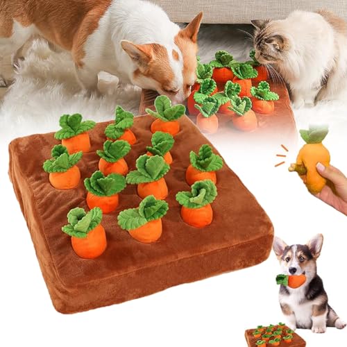 ZANWANXIN Carrot Patch Cat Toy, Carrot Catnip Toys for Cats, Cat Puzzle Toys for Boredom an, Interactive Feather Cat Toys for Indoor Cats, Carrot Catnip Cat Toys, Cat Carrot Patch (with Sound) von ZANWANXIN