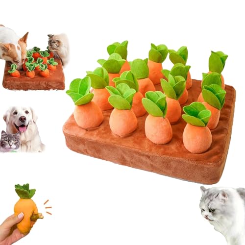 ZANWANXIN Carrot Patch Cat Toy, Cat Enrichment Carrot Patch, Carrot Catnip Toy, Cat Carrot Patch, Interactive Feather Cat Toys for Indoor Cats (16 Carrot) von ZANWANXIN