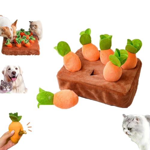 ZANWANXIN Carrot Patch Cat Toy, Cat Enrichment Carrot Patch, Carrot Catnip Toy, Cat Carrot Patch, Interactive Feather Cat Toys for Indoor Cats (6 Carrot) von ZANWANXIN