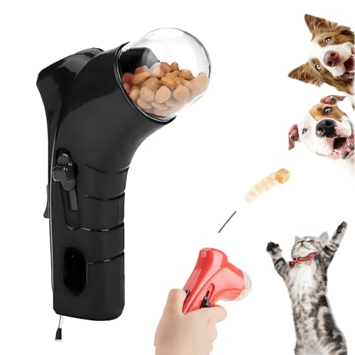 ZANWANXIN Cat Treat Gun, Cat Treat Launcher, Dog Food Catapult, Pet Treat Gun, Interactive Pet Treat Dispenser Toy, Handheld Cats Treat Launcher, Cats Treat Dispenser Shooter Toy (Black) von ZANWANXIN