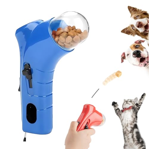 ZANWANXIN Cat Treat Gun, Cat Treat Launcher, Dog Food Catapult, Pet Treat Gun, Interactive Pet Treat Dispenser Toy, Handheld Cats Treat Launcher, Cats Treat Dispenser Shooter Toy (Blue) von ZANWANXIN