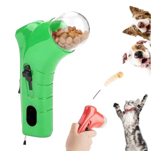 ZANWANXIN Cat Treat Gun, Cat Treat Launcher, Dog Food Catapult, Pet Treat Gun, Interactive Pet Treat Dispenser Toy, Handheld Cats Treat Launcher, Cats Treat Dispenser Shooter Toy (Green) von ZANWANXIN