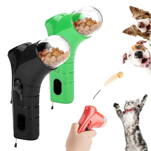 ZANWANXIN Cat Treat Gun, Cat Treat Launcher, Dog Food Catapult, Pet Treat Gun, Interactive Pet Treat Dispenser Toy, Handheld Cats Treat Launcher, Cats Treat Dispenser Shooter Toy (Green+Black) von ZANWANXIN