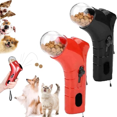 ZANWANXIN Cat Treat Gun, Cat Treat Shooter Gun, Cats Treats Launcher, Dog Treats Launcher, Cats Treats Dispenser Toy (Black+Red) von ZANWANXIN