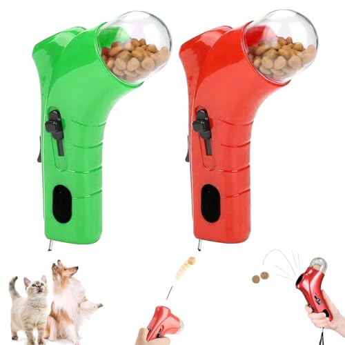 ZANWANXIN Cat Treat Gun,Interactive Cats Treats Shooter Gun,Cat Food Shooter,Pet Treat Snack Dispenser Toy, Cats Treats Toys Interactive Feeder for Exercise & Play (Blue+Red) von ZANWANXIN