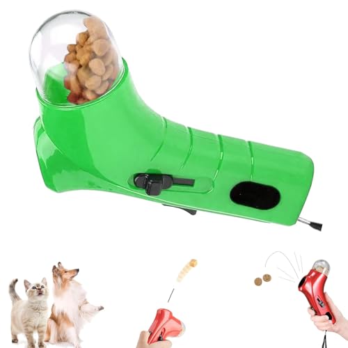 ZANWANXIN Cat Treat Gun,Interactive Cats Treats Shooter Gun,Cat Food Shooter,Pet Treat Snack Dispenser Toy, Cats Treats Toys Interactive Feeder for Exercise & Play (Green) von ZANWANXIN