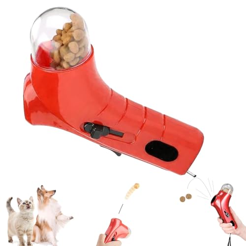 ZANWANXIN Cat Treat Gun,Interactive Cats Treats Shooter Gun,Cat Food Shooter,Pet Treat Snack Dispenser Toy, Cats Treats Toys Interactive Feeder for Exercise & Play (Red) von ZANWANXIN