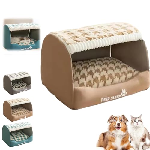 ZANWANXIN Cozy Dog House, Cozy Dog House Bed, Fall and Winter Dog House Indoor, Inside Dog House with Removable Cushion,for Small Medium Large Dogs Cats (Brown, L) von ZANWANXIN